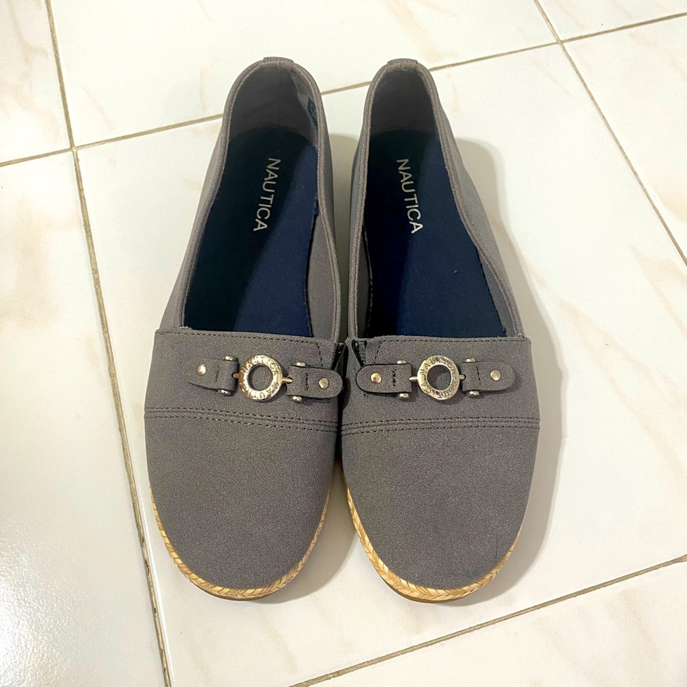 Nautica Gray Boat Shoes | Size 6.5